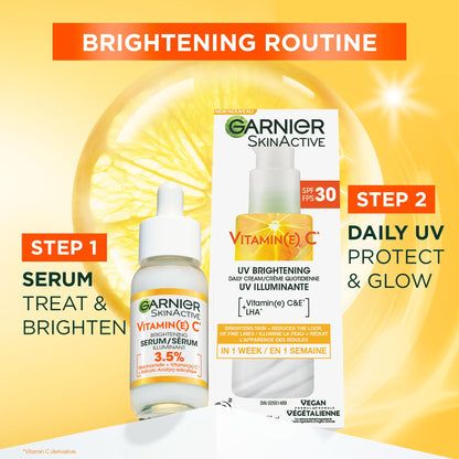 Garnier Face Sunscreen SkinActive Vitamin C UV Brightening Daily Cream SPF 30, Brightening & Protection, Lightweight Moisturizer, UV Defense with Vitamin C, 75ml