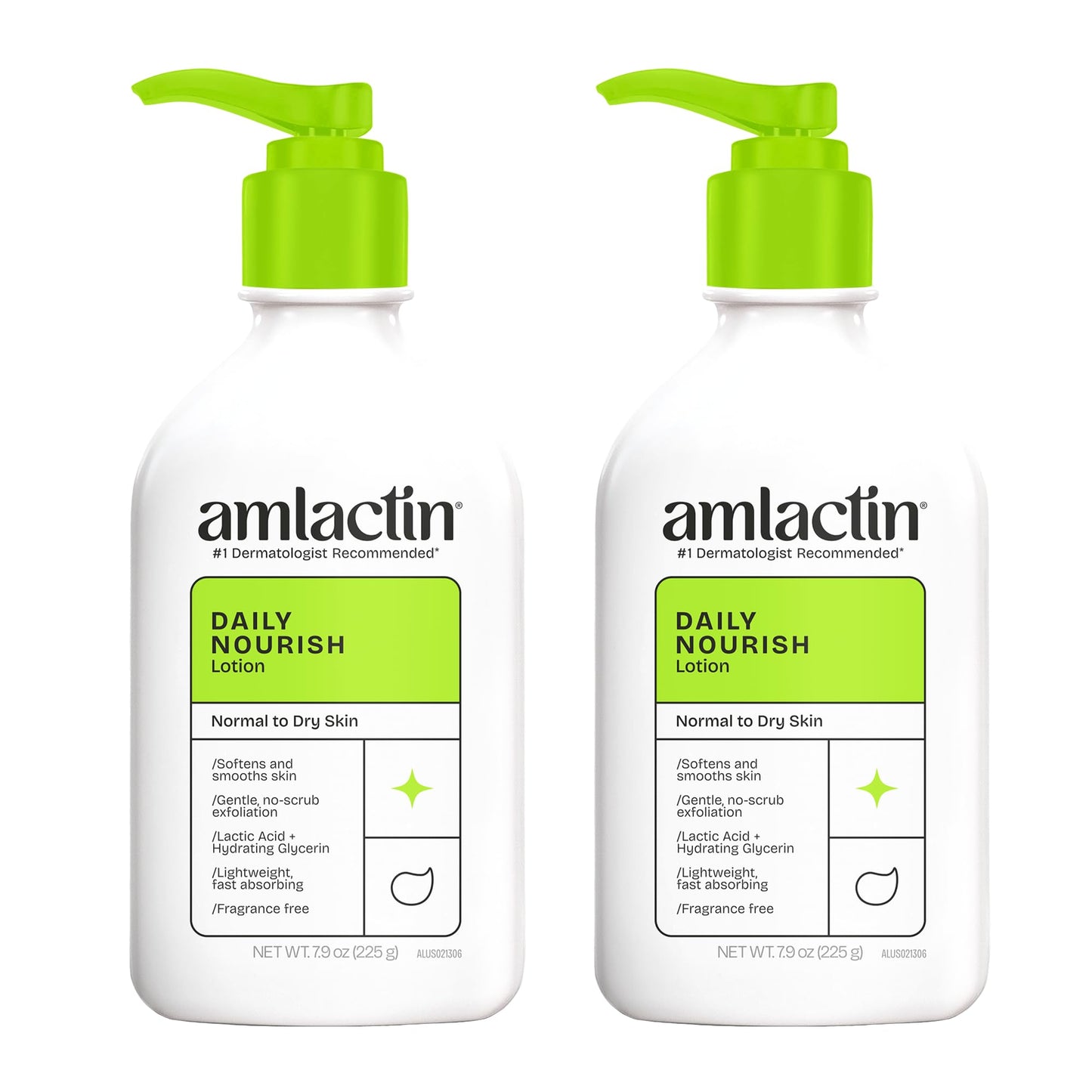 Sandoz Amlactin Daily Moisturizing Body Lotion 12%, Twin Pack - Available at All In One Marketplace Canada