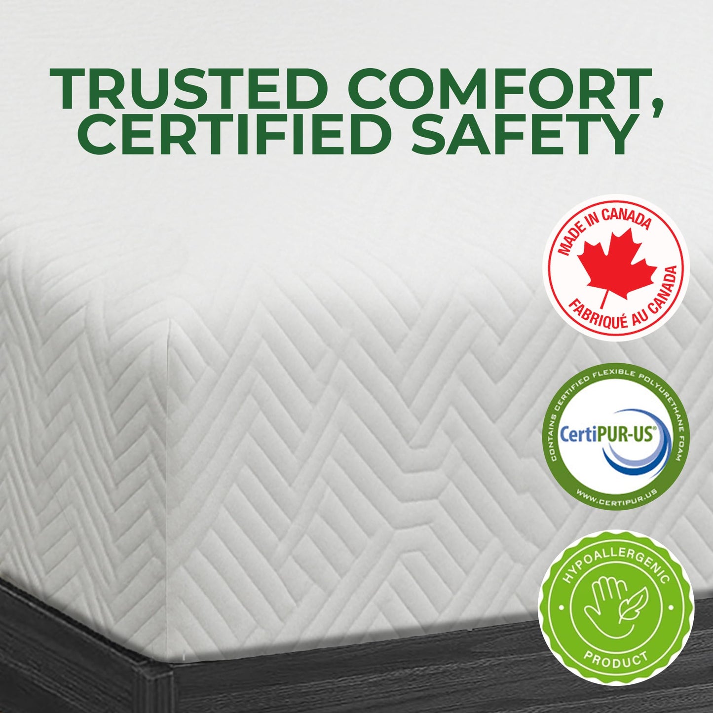 ViscoLogic Twin Mattress Made In Canada Reversible Cool Resilience Foam Perfect for Bunk Bed &Trundle Bed, Pressure Relief, Medium Firm CertiPUR-US® Certified Eco-Friendly Foam Mattress, Single 5 Inch