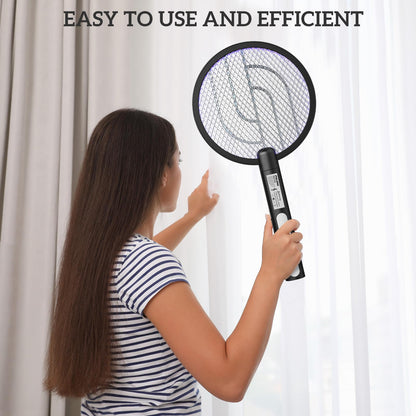 PALONE Bug Zapper Racket, Electric Bug Zapper, 4000V Electric Swatter 3 Layers Lamp, Indoor Zapper Without Waving Hands for Kitchen, Home, Garden and Outdoors(Black)