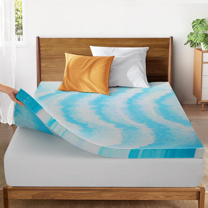 SakuraHome 2 Inch Memory Foam Mattress Topper, Soft Gel Infused Mattress Pad, Bed Topper, CertiPUR-US Certified, Queen Size