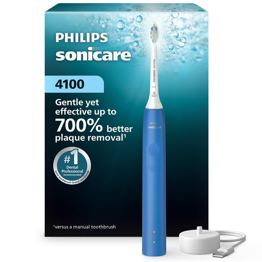 Philips Sonicare 4100 Rechargeable Electric Toothbrush, Azure Blue, HX3681/27