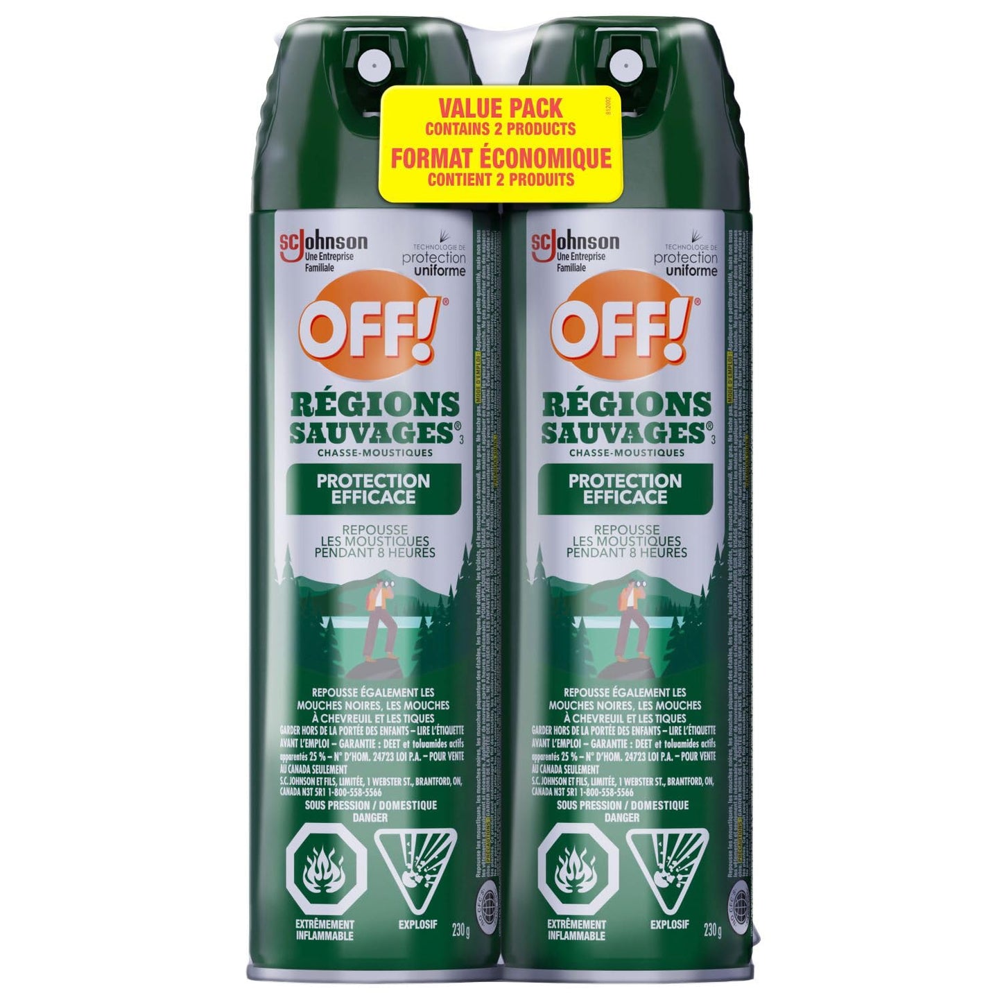 OFF! Deep Woods Mosquito Repellent Spray, 25% DEET Insect Spray, 8 Hours Bug Protection, Bug Repellent Camping Hiking Hunting, 360° Continuous Spray, Safe for Clothing & Skin, 2-Pack, 230g 🍁 All In One Marketplace Canada