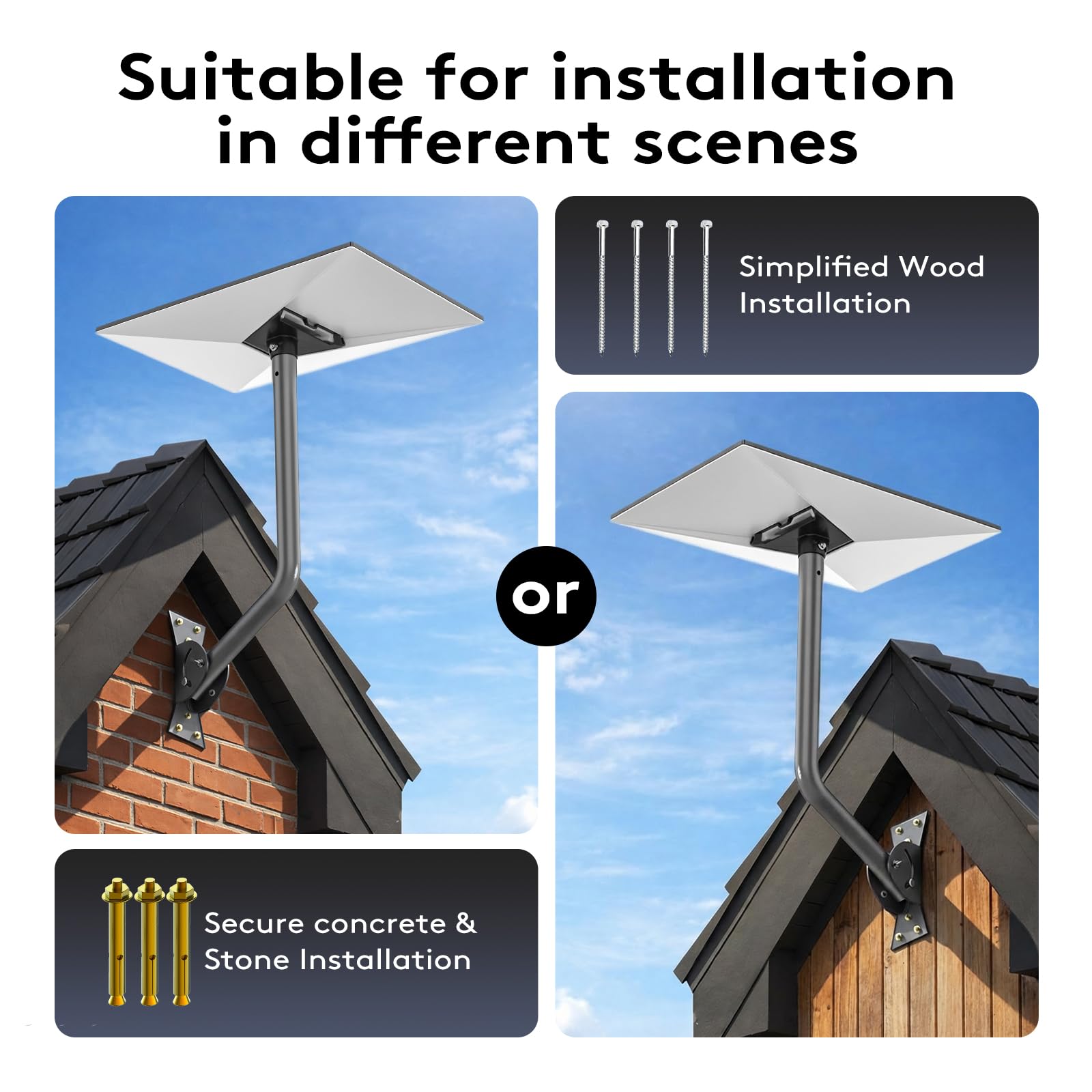 Compatible with Starlink Gen 3/4/4X All-in-One Mount Kit: Heavy-Duty Outdoor Dish & Indoor Router Mount, Short Wall, Roof, and Pole Mount Compatible, Sturdy Accessories for Full Setup - Available at All In One Marketplace Canada