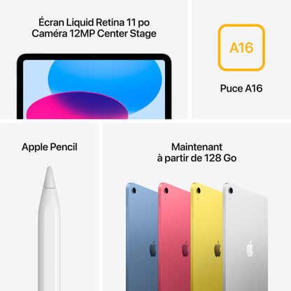 Apple iPad with A16 chip: 11-inch Liquid Retina Display, 128 GB, Wi-Fi 6, 12MP Front/12MP Back Camera, Touch ID, All-Day Battery Life — Silver 🍁 All In One Marketplace Canada