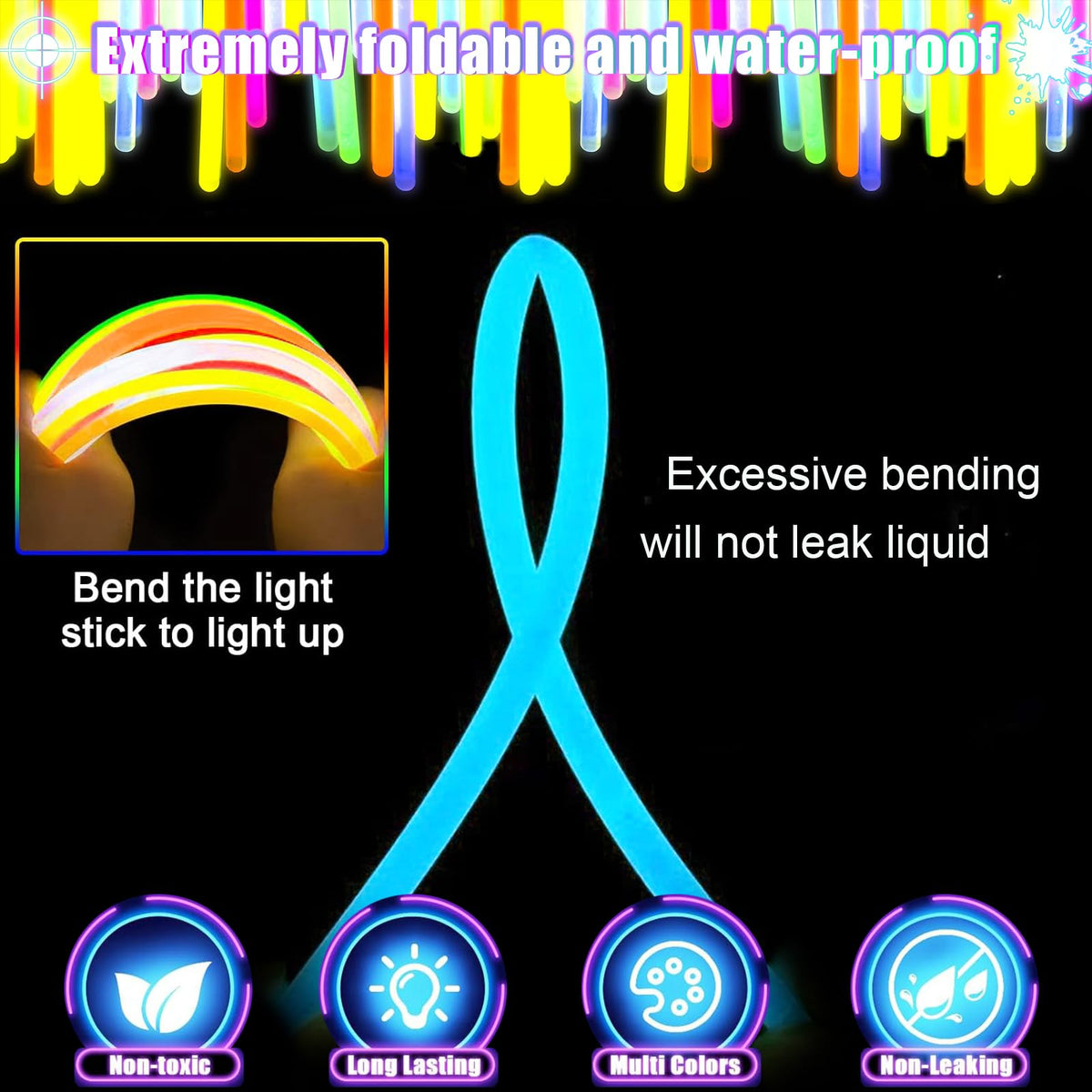 394Pcs Glow Sticks Bulk Party Pack, Halloween Christmas Glow in The Dark Party Favors Kids/Adults - 150 8” Glowsticks Bracelets with Accessories Set, Light Up Rings Finger Lights for Neon Party Decor 🍁 All In One Marketplace Canada