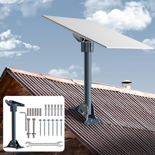 Starlink Gen 3/4/4X Mount Adapter Aluminum Alloy, 15.7" Heavy Duty Steel Pivot Pole Pipe with Adjustable Base (Roof Mount) - Available at All In One Marketplace Canada