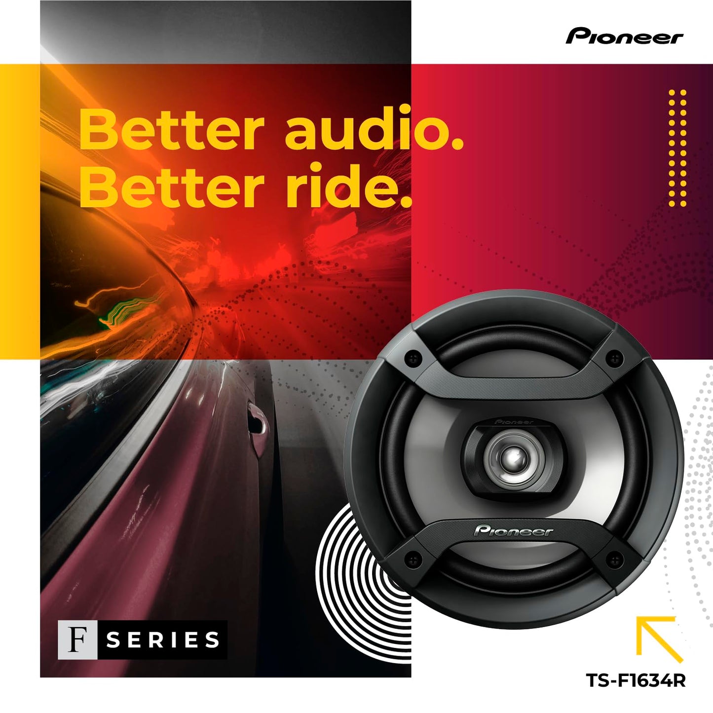 Pioneer TS-F1634R 6.5" 200W 2-Way Speakers PIONEER