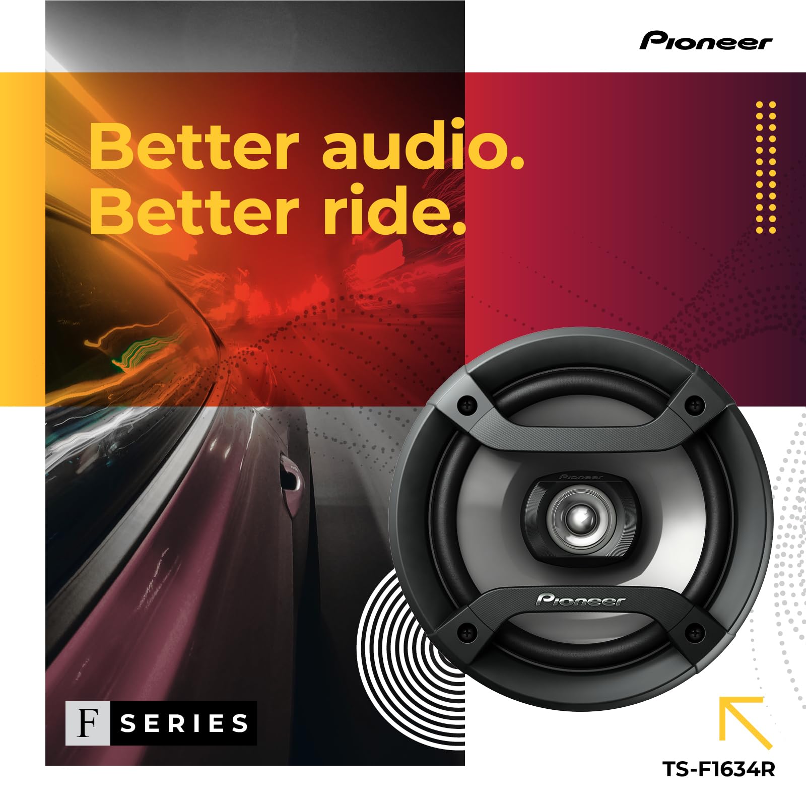 Pioneer TS-F1634R 6.5" 200W 2-Way Speakers PIONEER