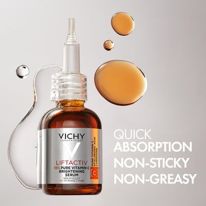Vichy Vitamin C Serum for Face with Hyaluronic Acid & Glycerin. LiftActiv 16% Pure Vitamin C Serum for Brighter, Firmer & More Even-Toned Skin. Recognized by the Canadian Dermatology Association, 20ML - Available at All In One Marketplace Canada