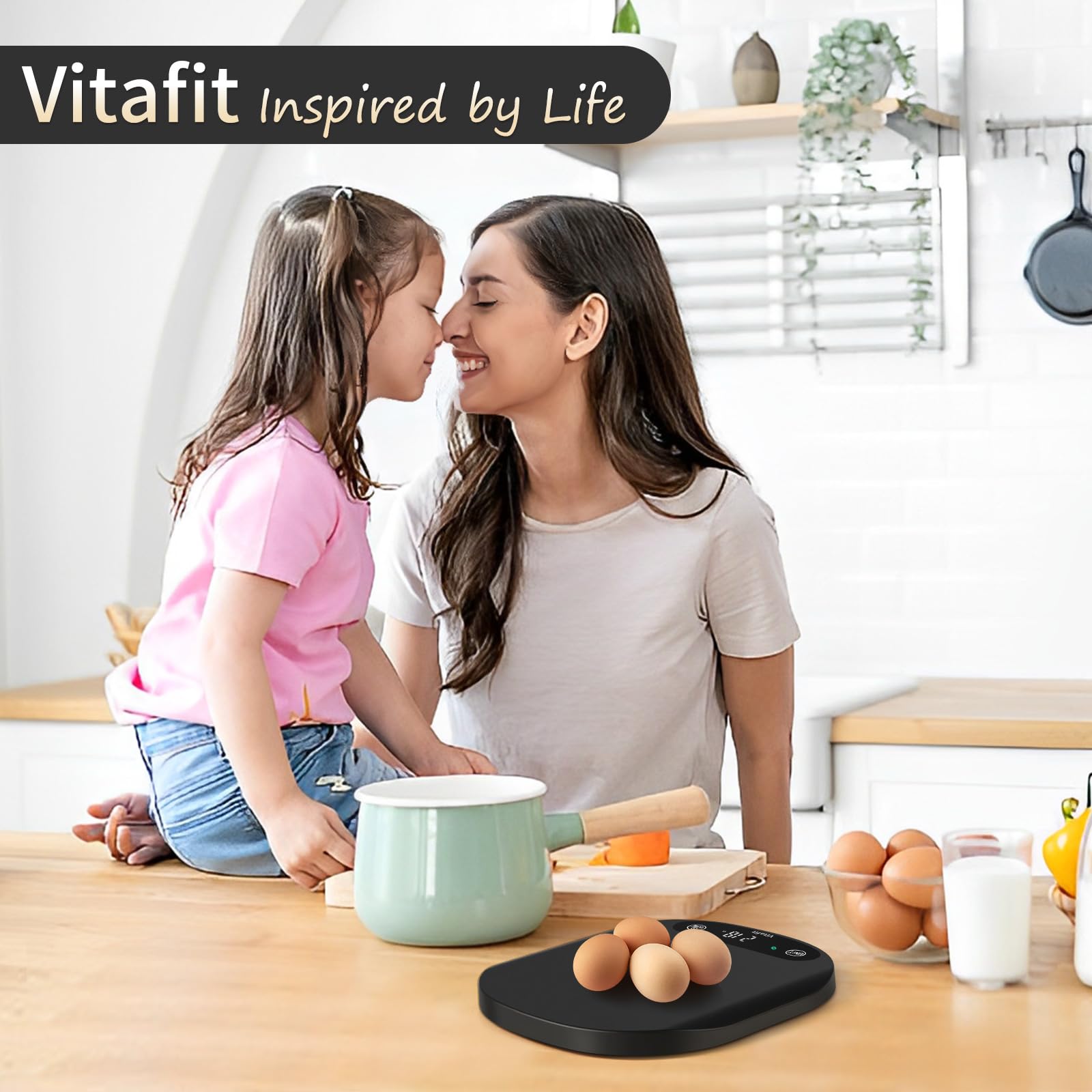 Vitafit 33lb Food Scale, High Accuracy 0.1oz by Our Professional Scale Factory Since 2001, Food Scale Digital Kitchen for Cooking Baking Coffee, LED Display, 3xAAA Battery, Black
