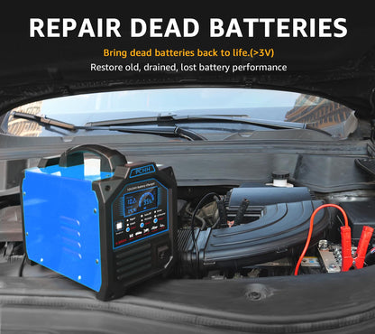 PCHH 12V 24V Car Battery Charger Heavy Duty, 0-15A Automatic Battery Maintainer, Smart Trickle Charger with Auto Shutoffs, Repair, Winter Mode, for Automotive Car Truck Motorcycle Lawn Mower Boat AGM 🍁 All In One Marketplace Canada