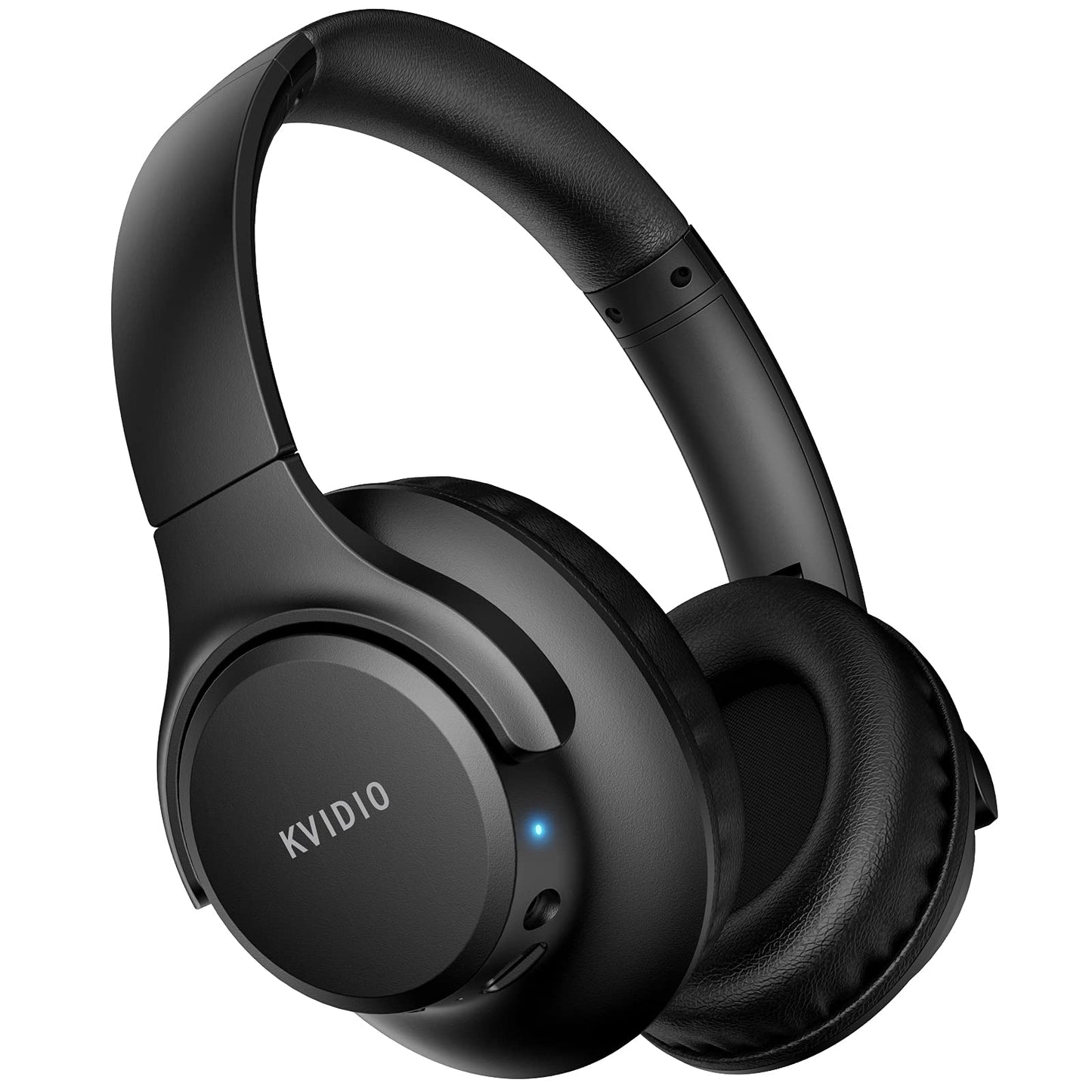 KVIDIO Bluetooth Headphones Over Ear, 65 Hours Wireless Headphones with Microphone, Foldable Lightweight HiFi Stereo Headset with Deep Bass Headphones for Travel Work Laptop PC Cellphone