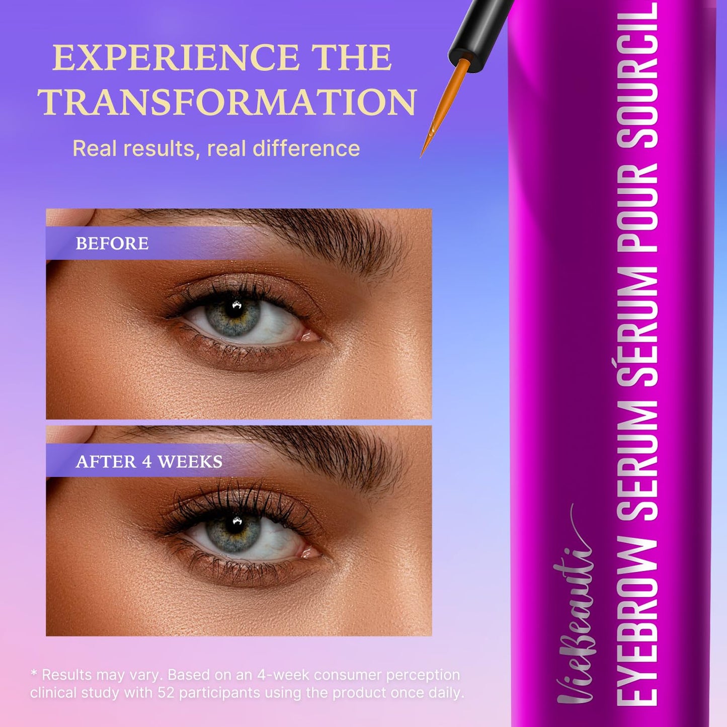 Premium Eyelash Serum and Eyebrow Enhancer by VieBeauti, Lash boost Serum for Fuller and Thicker Lashes & Brows (3ML) - Available at All In One Marketplace Canada