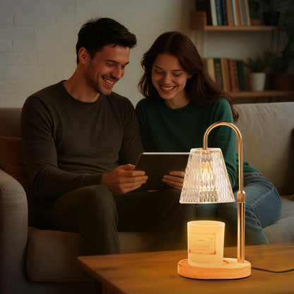 Candle Warmer Lamp with Timer Dimmer Adjustable Height, Wax Warmer Lamp for Jar Candles with 2 Bulbs, for Home Decor, Christmas, Birthday Gifts for Women(Transparent-02) 🍁 All In One Marketplace Canada