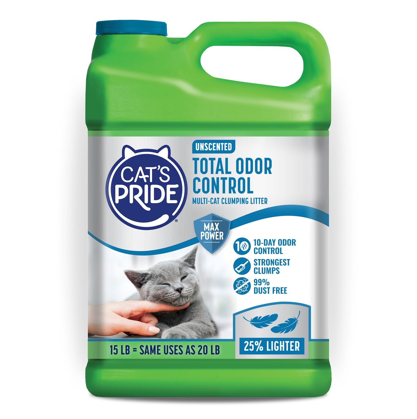 Cat's Pride Fresh and Light Premium Clumping Fragrance Free Scoopable Cat Litter Jug, 15-Pound Cat's Pride