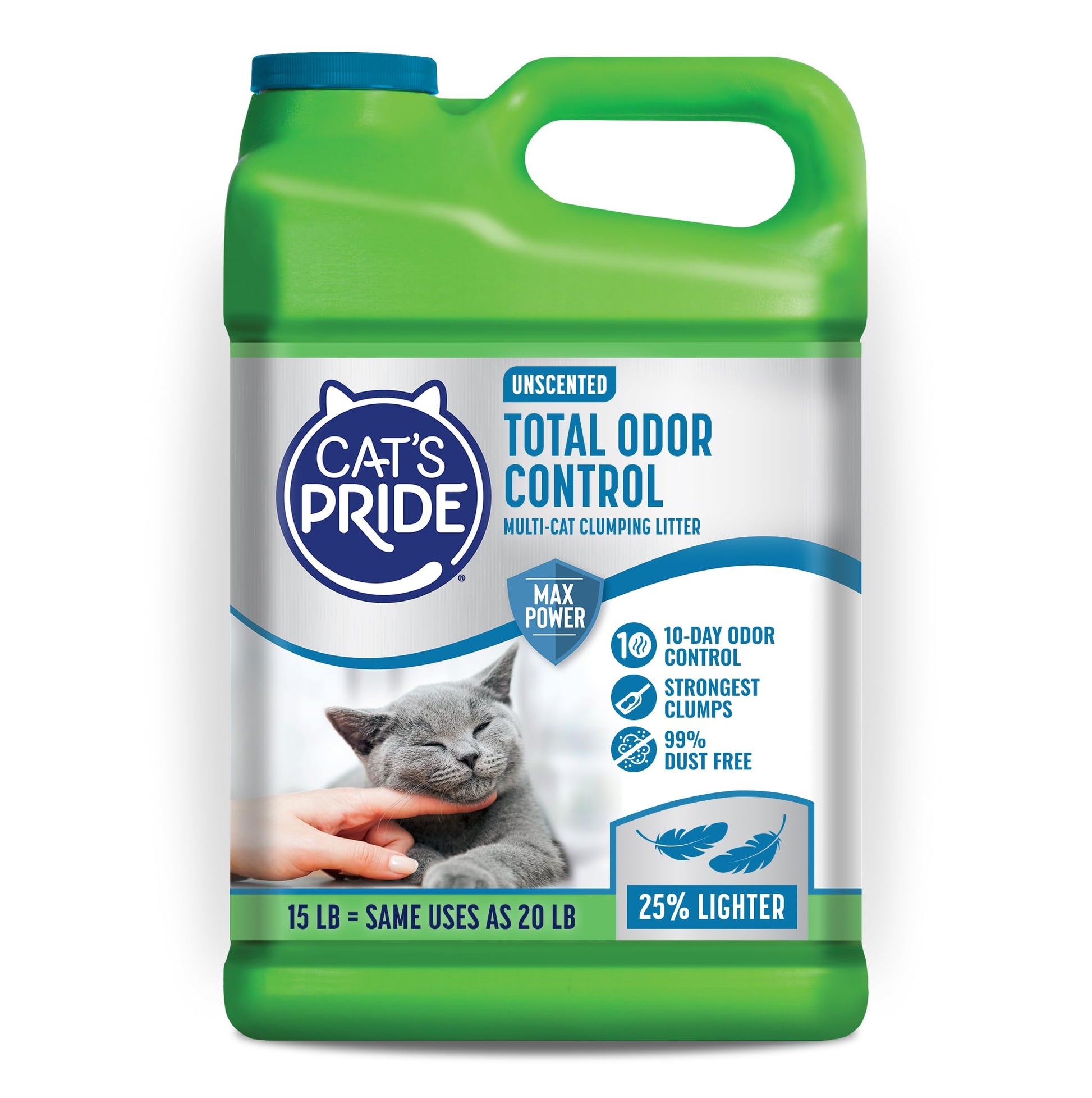 Cat's Pride Fresh and Light Premium Clumping Fragrance Free Scoopable Cat Litter Jug, 15-Pound Cat's Pride