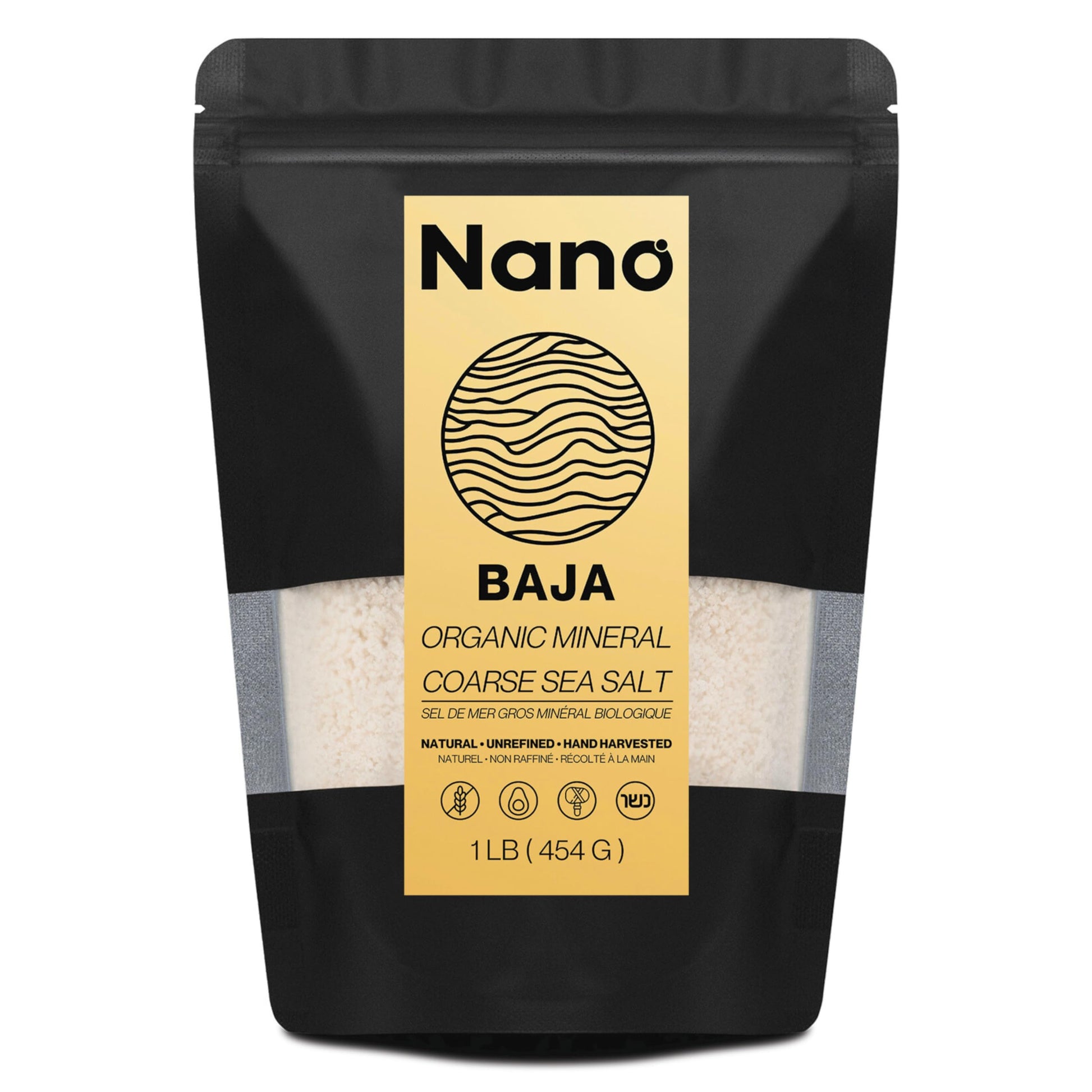 NANO Baja Sea Salt Organic | 90 Minerals, 4X More Than Celtic Sea Salt | Low Sodium, Pure & Clean | Cooking & Wellness | 1 lb (454g)