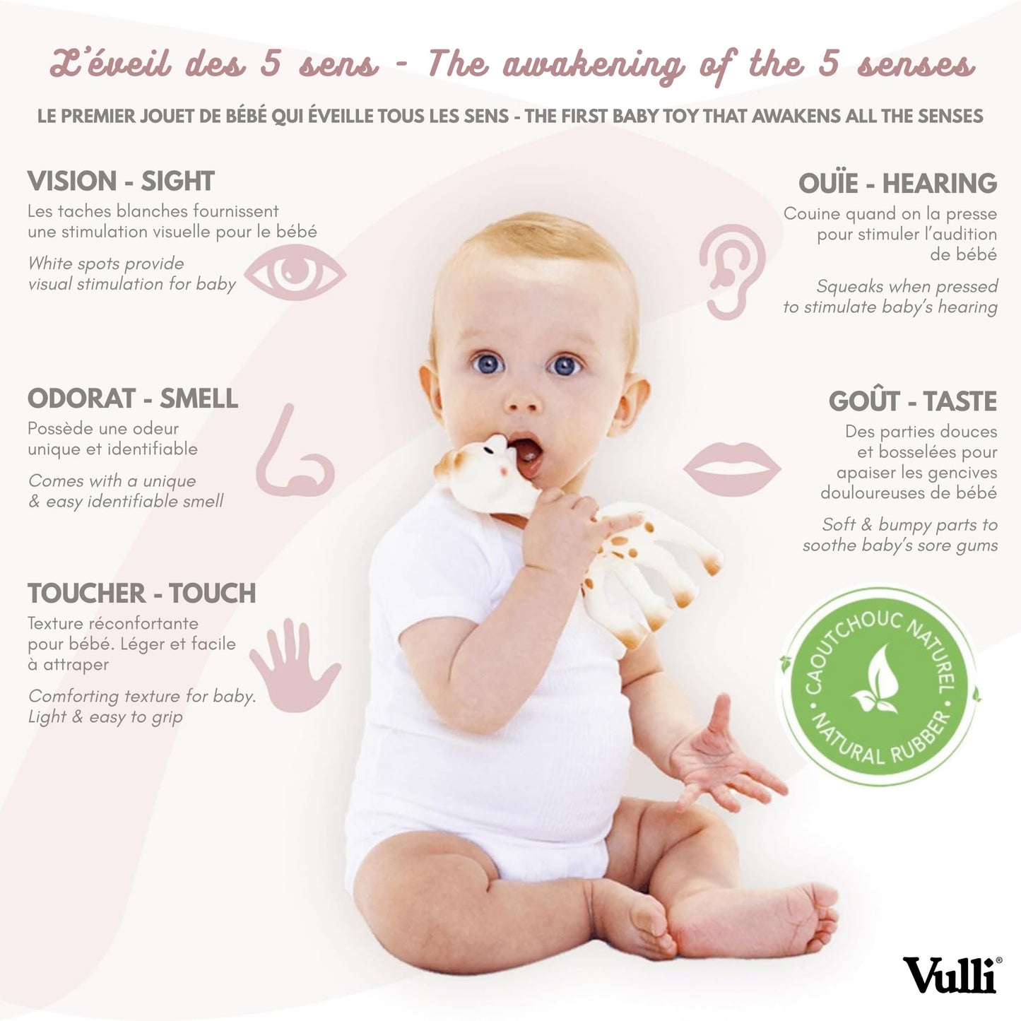 Sophie la Girafe - So Pure Box - Original Baby Teething Toy 100% Natural Rubber - BPA-Free, Non-Toxic, Vegan, Sensory Stimulating Teether for Newborns 0+ Months - 616331