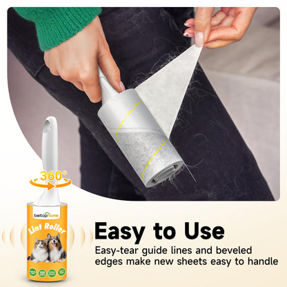 Lint Roller for Pet Hair Extra Sticky, 800 Sheets with 4 Durable Handles and Strong Paper Refills, Pet Hair Roller for Dogs and Cats, Lint Remover for Clothes, Carpet, and Furniture