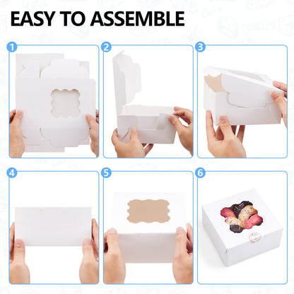 YODYZJ Cookie Boxes with Window, Pack of 20, 6x6x3 Inches 🍁 All In One Marketplace Canada