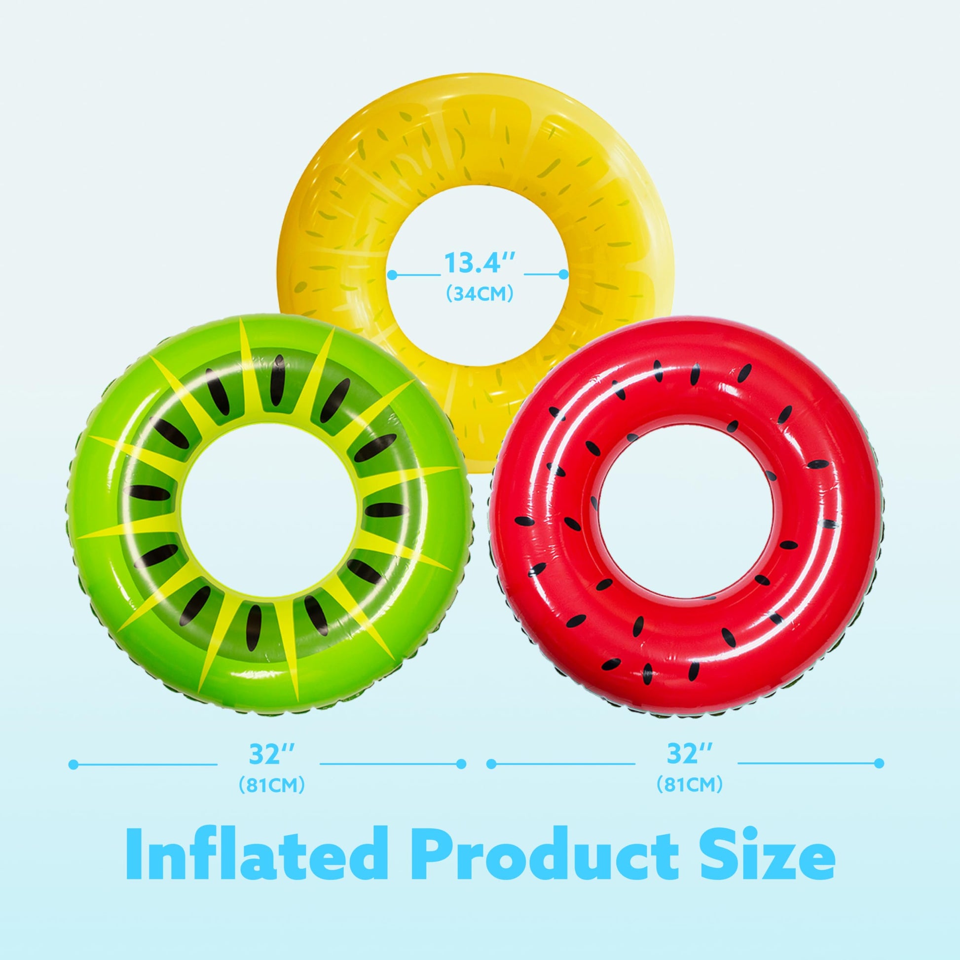 JOYIN 3 Pack Inflatable Pool Floats for Kids Adults, Fruits Swim Tube Pool Rings Swimming Rings Floaties for Swimming Pool Party Decorations