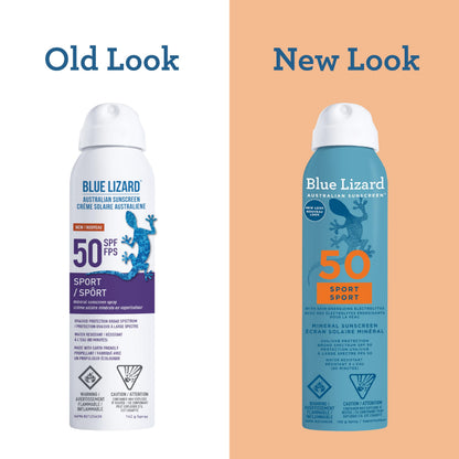 Blue Lizard Sport Mineral SPF 50 Spray, Broad-Spectrum UVA/UVB Protection, Water-Resistant, Zinc Oxide Formula, Vegan, 142 g