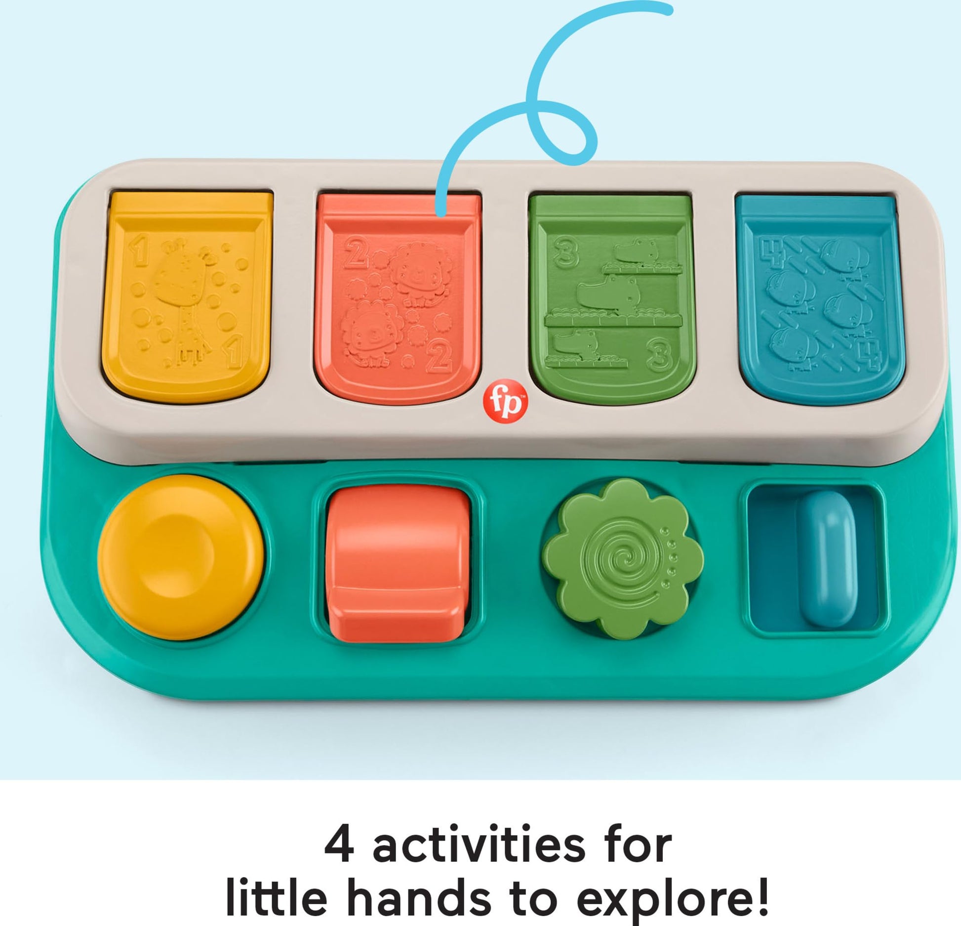 Fisher-Price Baby Early Learning Toy with Fine Motor Activities for Cause-and-Effect Play, Busy Buddies Pop-Up Fisher-Price