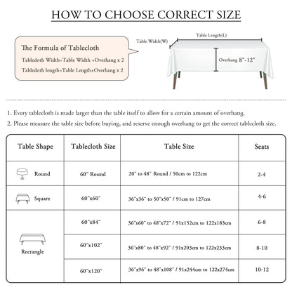 Mysky Home Table Cloth 60x102 Inch Black Tablecloth for 6 Foot Table Washable Polyester Rectangle Tablecloth for Buffet Table, Parties, Holiday Dinner, Wedding 🍁 All In One Marketplace Canada