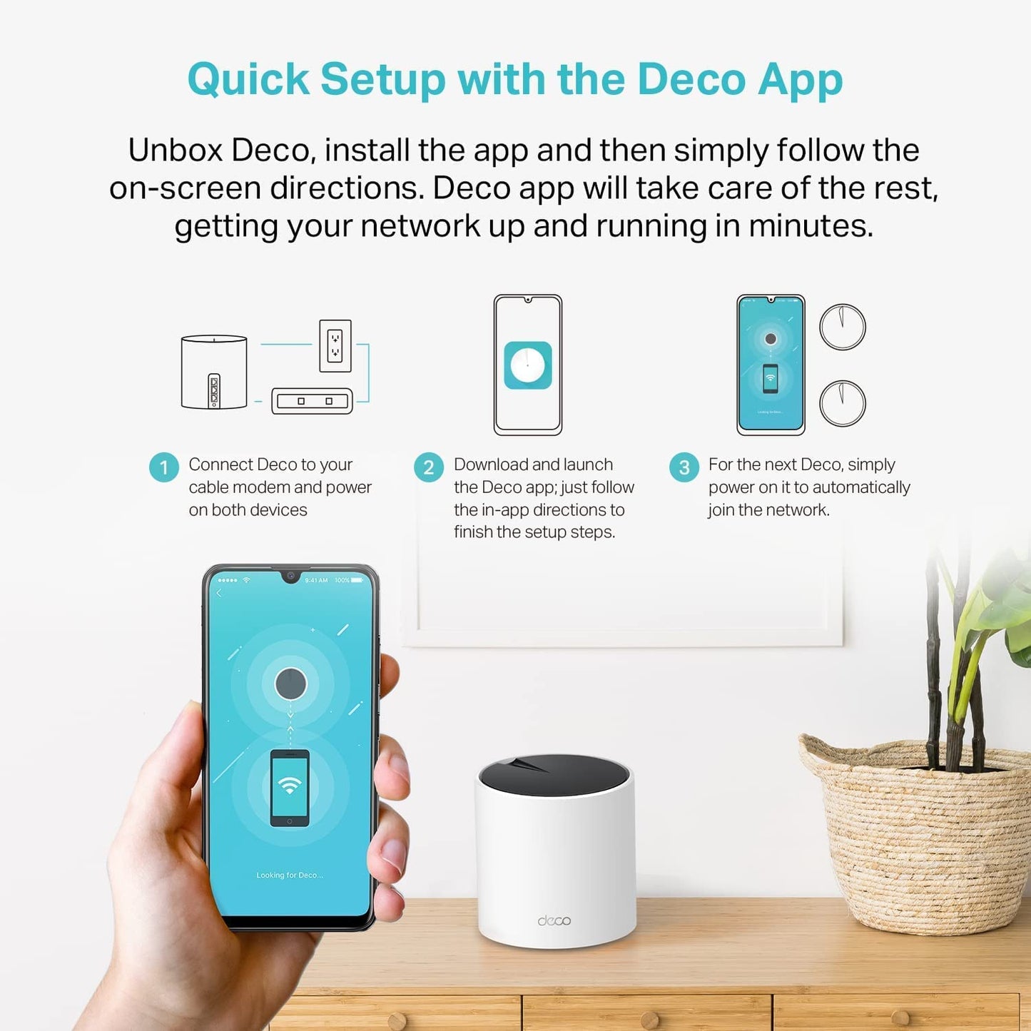 TP-Link Deco AX3000 WiFi 6 Mesh System(Deco X55) - Covers up to 6,500 Sq.Ft., Replaces Wireless Router and Extender, 3 Gigabit Ports per Unit, Supports Ethernet Backhaul,3-Pack
