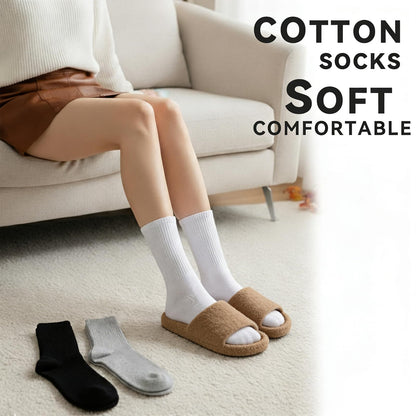 VoJoPi Crew Socks for Women, 5 Pairs Cotton Soft and Moisture Wicking Calf Socks Lightweight Work & Casual Wear, Size 5-10 - Available at All In One Marketplace Canada