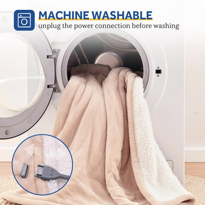 Sealy Wearable Electric Blanket with Foot Pocket, 50"x70"+18", Beige 🍁 All In One Marketplace Canada