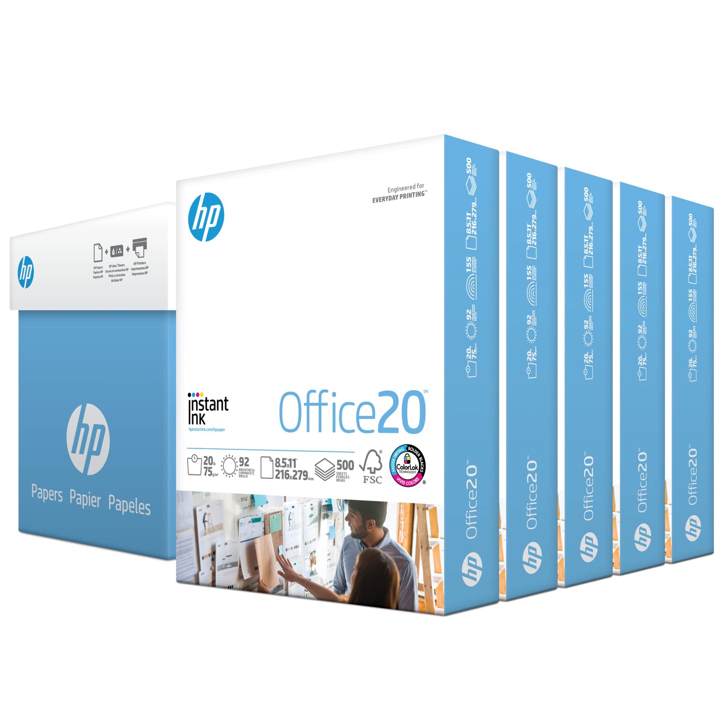 HP Printer Paper 8.5x11 Office 20 lb 5 Ream Case 2500 Sheets 92 Bright Made in USA FSC Certified Copy Paper HP Compatible 112150C 🍁 All In One Marketplace Canada