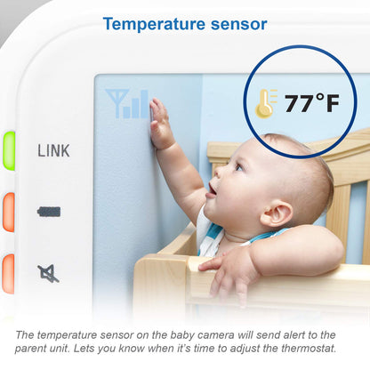 VTech VM3252-2 Digital Video Baby Monitor with 2.8" LCD 2 Cameras and Automatic Night Vision, 1 Count, White VTech