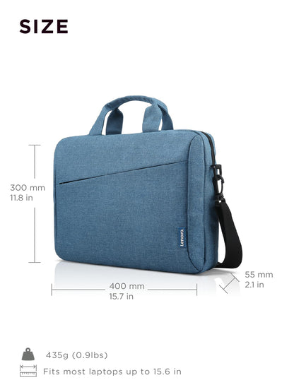 Lenovo Laptop Carrying Case T210, fits for 15.6-Inch Laptop and Tablet, Sleek Design, Durable and Water-Repellent Fabric, Business Casual or School, GX40Q17230 Casual Toploader - Blue