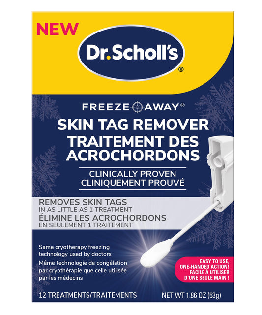 Dr. Scholl's Freeze Away Skin Tag Remover - At Home Skin tag Removal kit. Clinically Proven Skin Tag Removal in as Little as 1 Treatment. 1 Skin tag Removal kit, 12 Treatments - Available at All In One Marketplace Canada