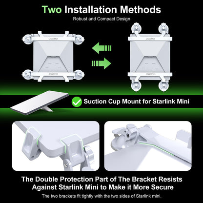 Ackno for Starlink Mini Mount for Car,for Starlink Mini Suction Cup Mount Accessories,linkoostar Kit for Sunroof/Front/Rear Window/Roof/Dashboard/Windshield