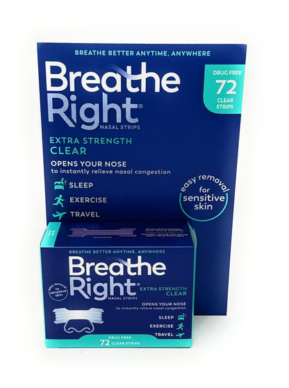 Breathe Right BR Clear Nasal Strips 72 Ct - Available at All In One Marketplace Canada