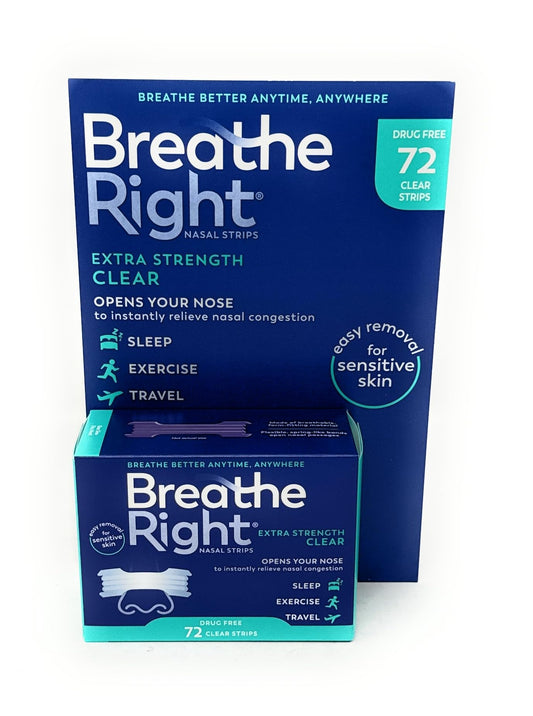 Breathe Right BR Clear Nasal Strips 72 Ct - Available at All In One Marketplace Canada