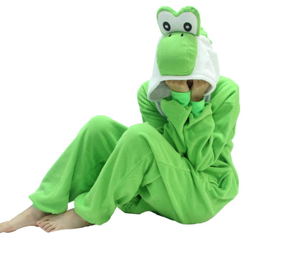 Small Green Dinosaur Unisex Onesies Kigurumi Pajamas Easter Halloween Christmas Carnival Disguise Costume Outfits For Adults Disfraz Jumpsuit Sleepwear Winter Lounge Women Men's Pjs Couple Suits 🍁 All In One Marketplace Canada