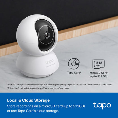 Tapo 3K 5MP Pan/Tilt Security WiFi Camera, Baby & Pet Camera, 360° Motion Tracking, 2-Way Audio, 40Ft. Night Vision, Cloud & Local Storage (Up to 512 GB), Works w/Alexa & Google (Tapo C230)