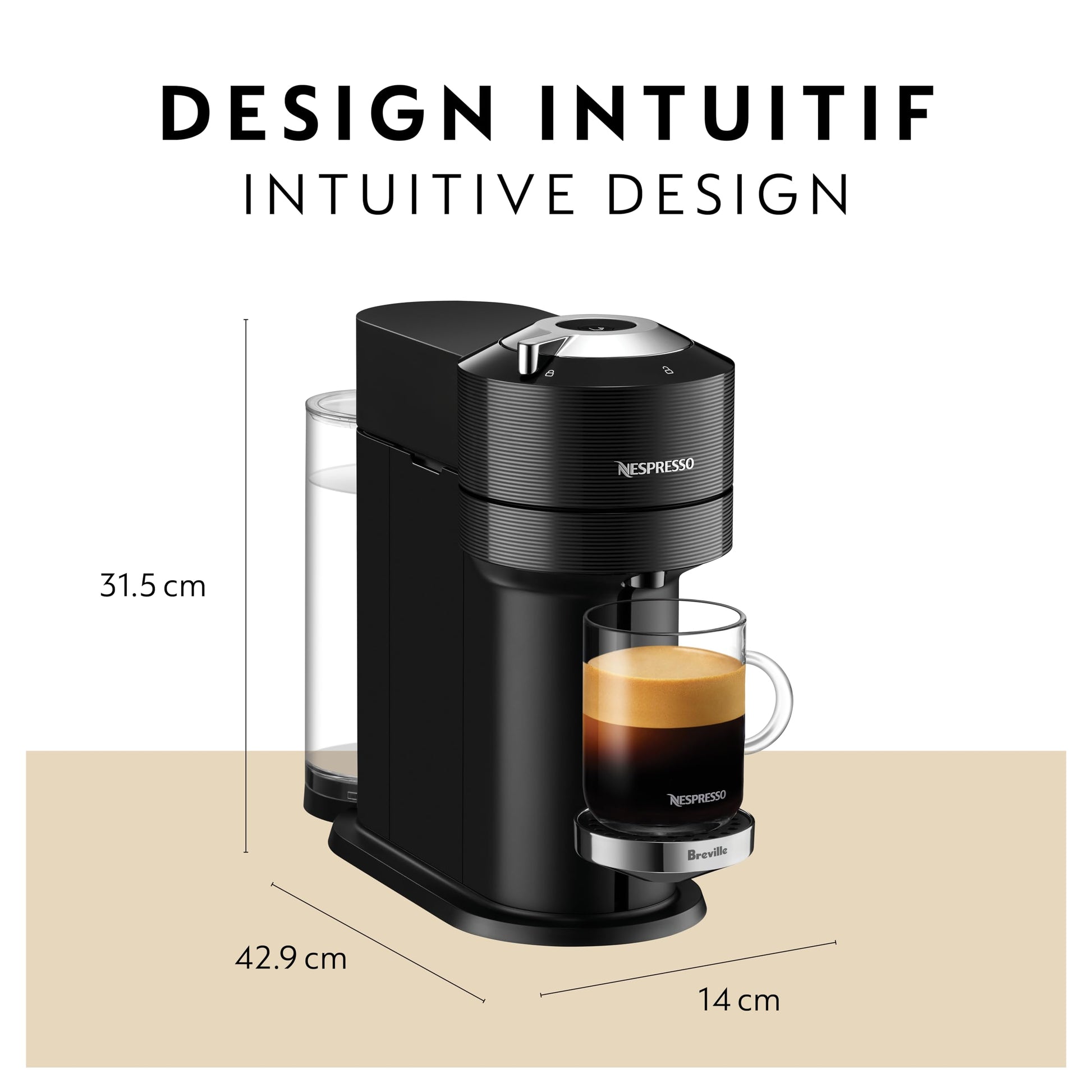 Nespresso Vertuo Next Premium Single Serve Coffee and Espresso Machine by Breville, Classic Black - Available at All In One Marketplace Canada