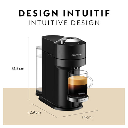 Nespresso Vertuo Next Premium Single Serve Coffee and Espresso Machine by Breville, Classic Black - Available at All In One Marketplace Canada
