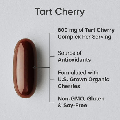 Sports Research® Tart Cherry Concentrate - Made from Organic Montmorency Tart Cherries - Fruit Complex - Non-GMO & Gluten Free Formula - 60 Liquid Softgels for Daily Use - Available at All In One Marketplace Canada