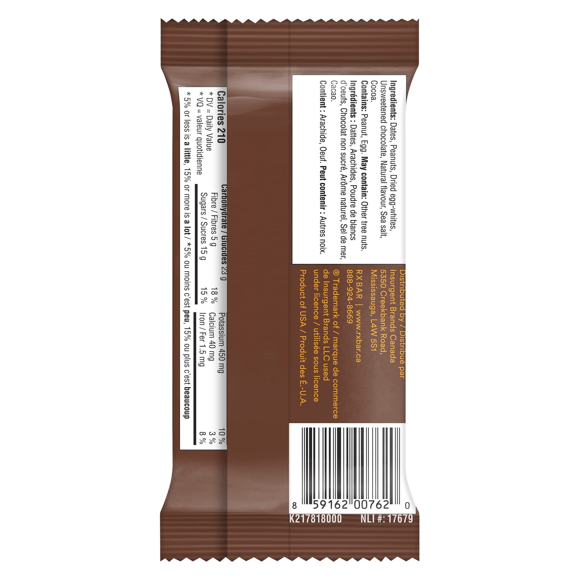 RXBAR Peanut Butter Chocolate Protein Bars - 12 Pack (52g each)