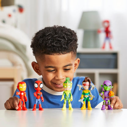 Marvel Spidey and His Amazing Friends, Friends & Foes Pack, 5 Action Figures, 4-Inch, Preschool Super Hero Toys for Kids Ages 3 and Up, Amazon Exclusive Hasbro