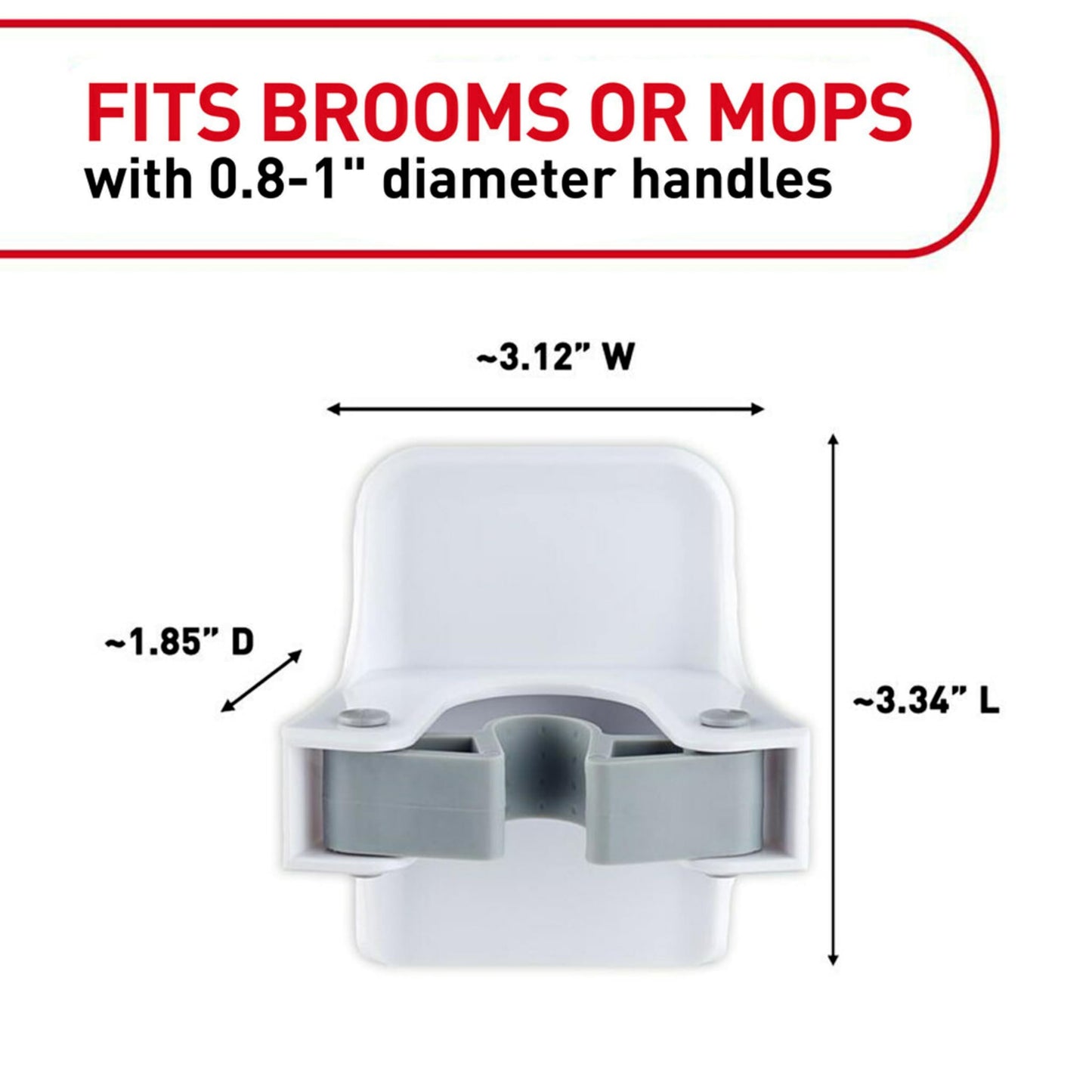Command Broom and Mop Grippers, 3 Hangers and 6 Command Strips, Damage Free Hanging Wall Mount Broom and Mop Holder, Household Cleaning Organizer for Christmas Decorations, Holds up to 4 lb - Available at All In One Marketplace Canada