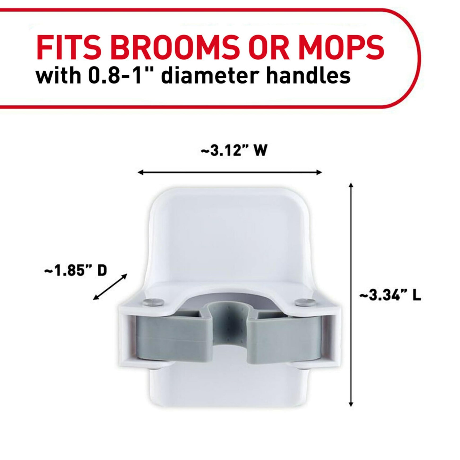 Command Broom and Mop Grippers, 3 Hangers and 6 Command Strips, Damage Free Hanging Wall Mount Broom and Mop Holder, Household Cleaning Organizer for Christmas Decorations, Holds up to 4 lb - Available at All In One Marketplace Canada
