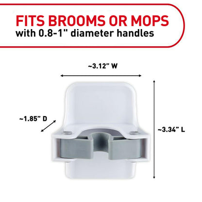 Command Broom and Mop Grippers, 3 Hangers and 6 Command Strips, Damage Free Hanging Wall Mount Broom and Mop Holder, Household Cleaning Organizer for Christmas Decorations, Holds up to 4 lb - Available at All In One Marketplace Canada