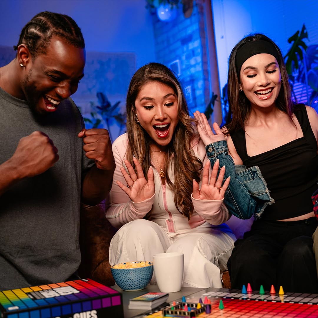 USAOPOLY HUES and CUES Vibrant Color Guessing Game Perfect for Family Game Night Connect Clues and Colors Together 480 Color Squares to Guess from